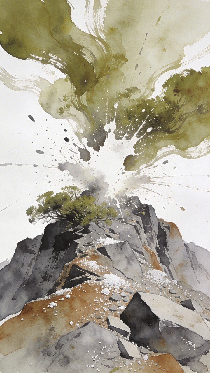 Free Nature's Explosive Collision Image - Watercolor, Abstract ...