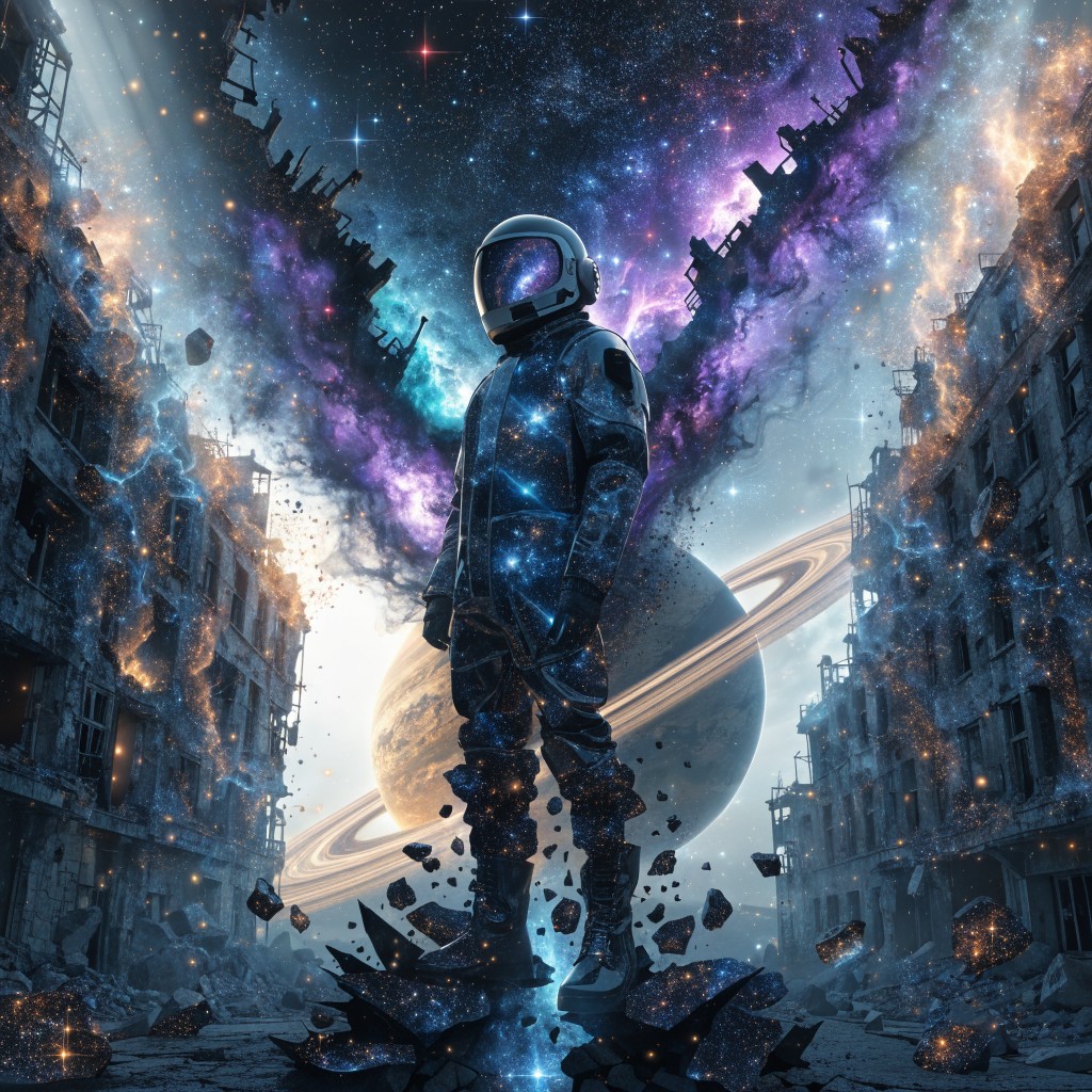 Free Celestial Warrior Rising Image - Cosmic, Guardian, Nebula ...
