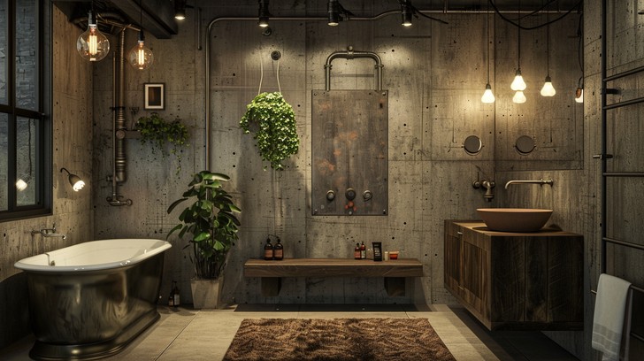 Free Industrial-style bathroom interior Image - Bathroom, Industrial ...