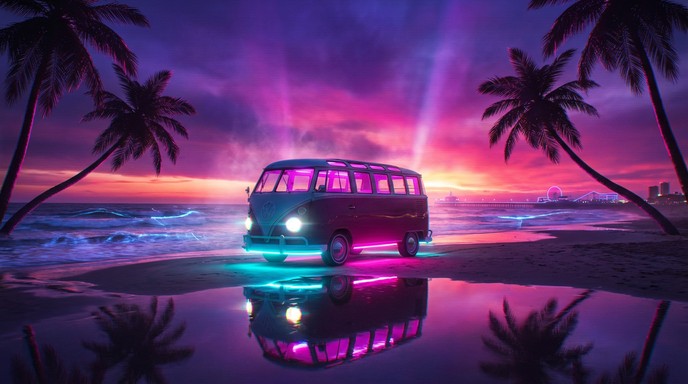 Free Neon Beach Dreams Image - Cyberpunk, Neon, Synthwave | Download at ...