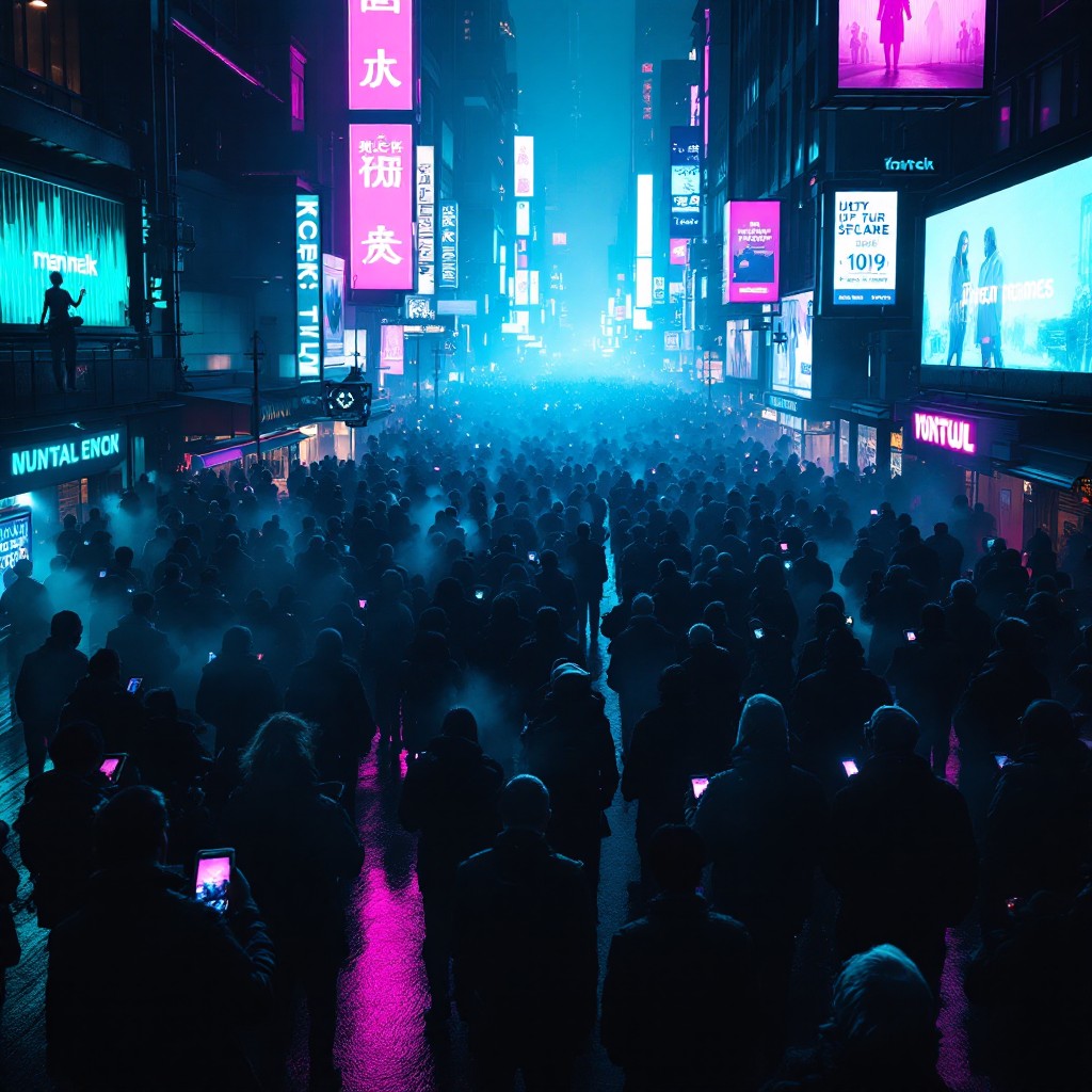 Free Neon City Crowd Image - Cyberpunk, Neon, Crowd | Download at StockCake