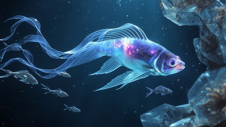 Free Cosmic Fish Dreams Image - Fish, Fantasy, Bioluminescent ...