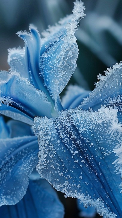 Free Frosted Blue Flowers Image - Blue, Flowers, Frost | Download at ...