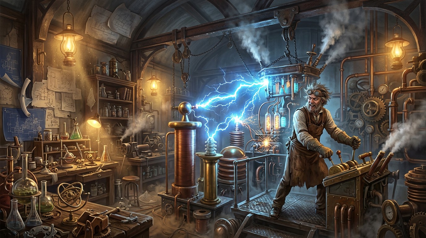 Free Electric Steampunk Genius Image - Steampunk, Inventor, Scientist ...
