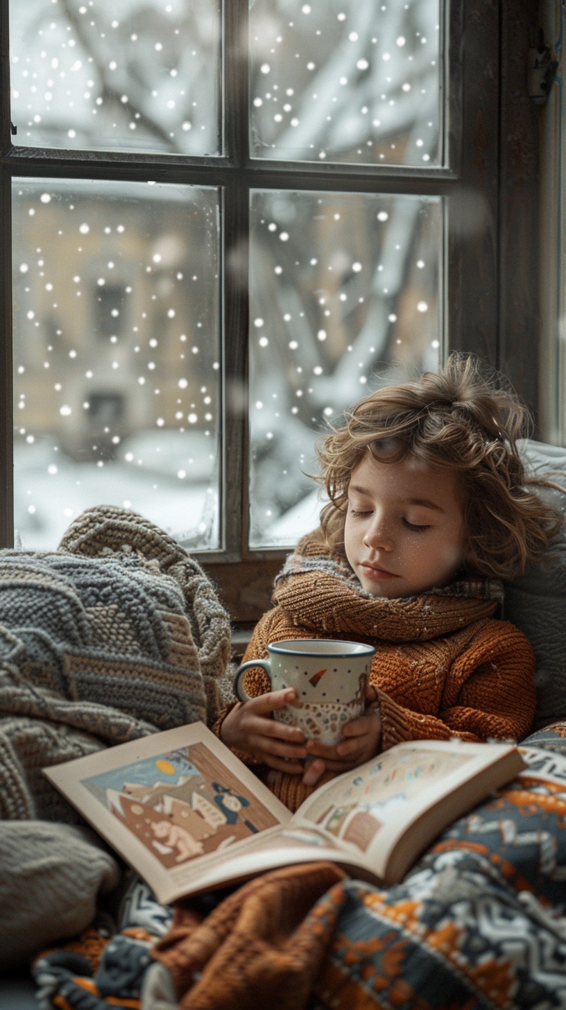 Snow Reading Free Cozy Winter Reading Image - Child, Reading, Snow | Download at ...