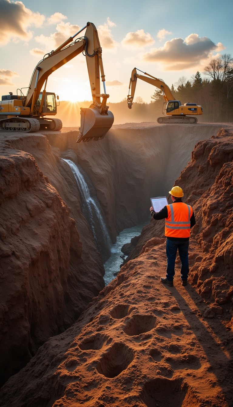 Excavation Project Images Free Excavation at sunset Image - Excavation, Construction, Trench ...