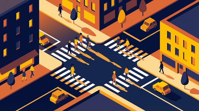 Free Urban Crossing Energy Image - Isometric, Illustration, Pedestrian ...