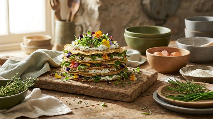 Free Stacked Savory Crepes Image - Crepes, Food, Rustic | Download at ...