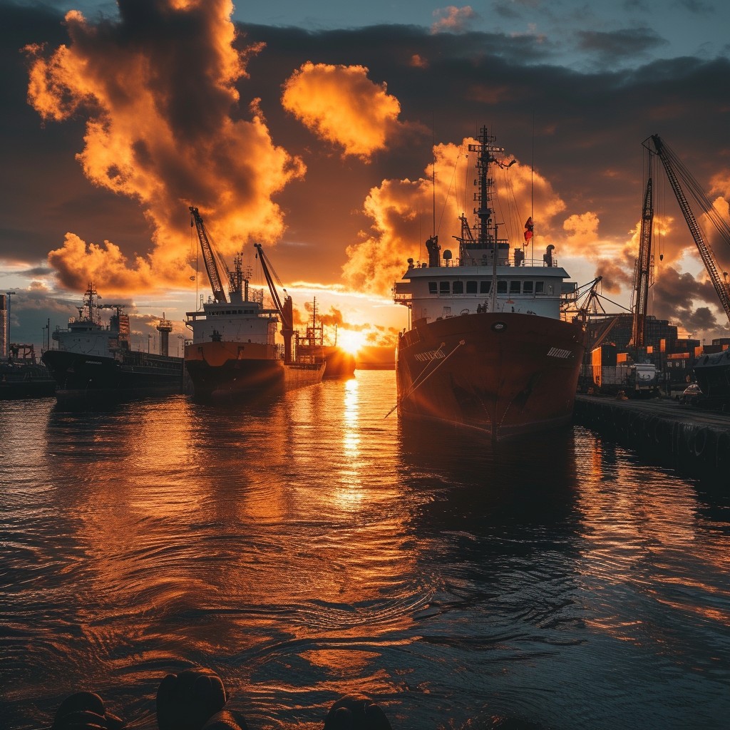 Free Sunset Harbor Scene Image - Sunset, Harbor, Ships | Download at ...
