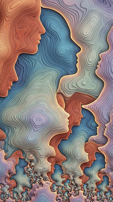 Free Interlocking Profile Art Image - Silhouettes, Profiles, Faces ...