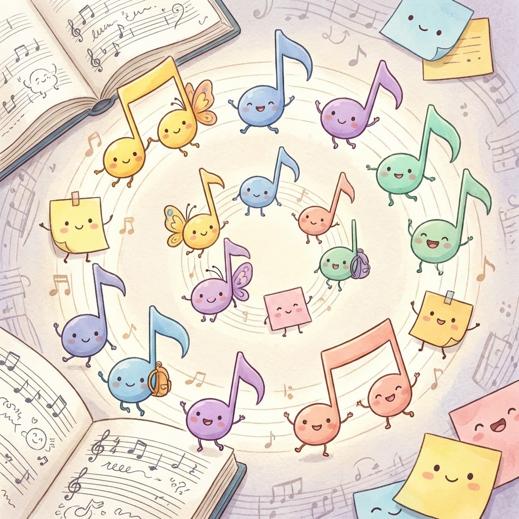 Free Whimsical Musical Adventure Image - Illustration, Music, Notes ...