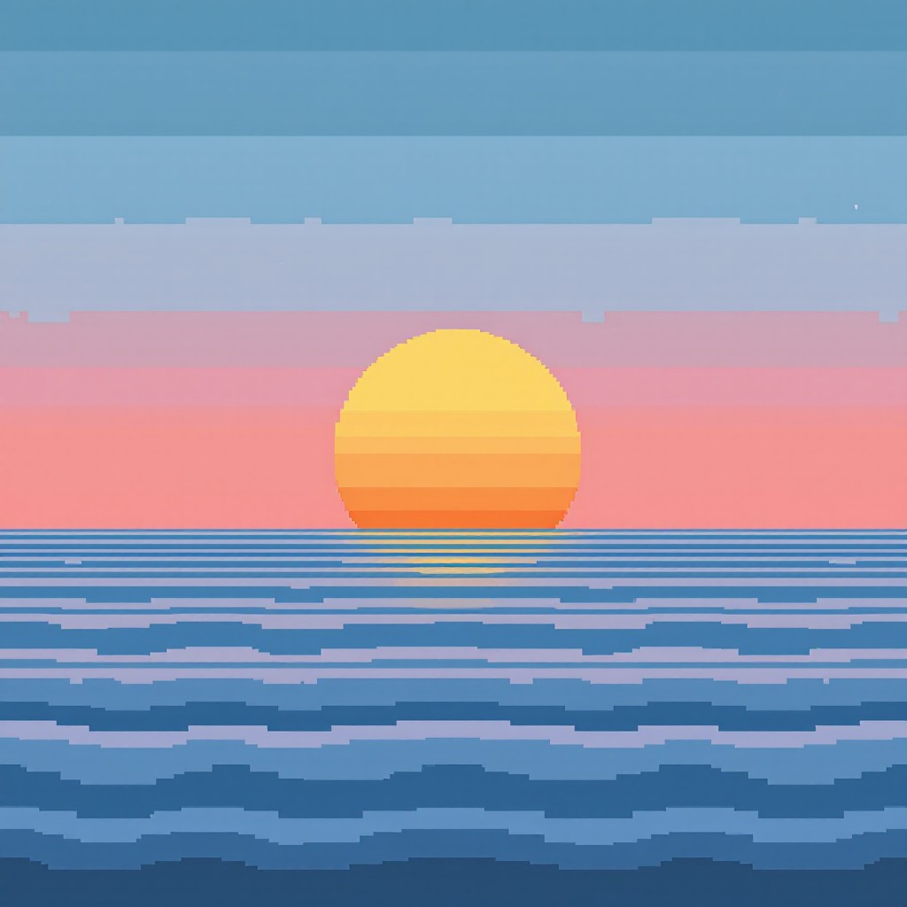 Free Pixelated Ocean Sunset Image - Pixel, Sunset, Ocean | Download at ...