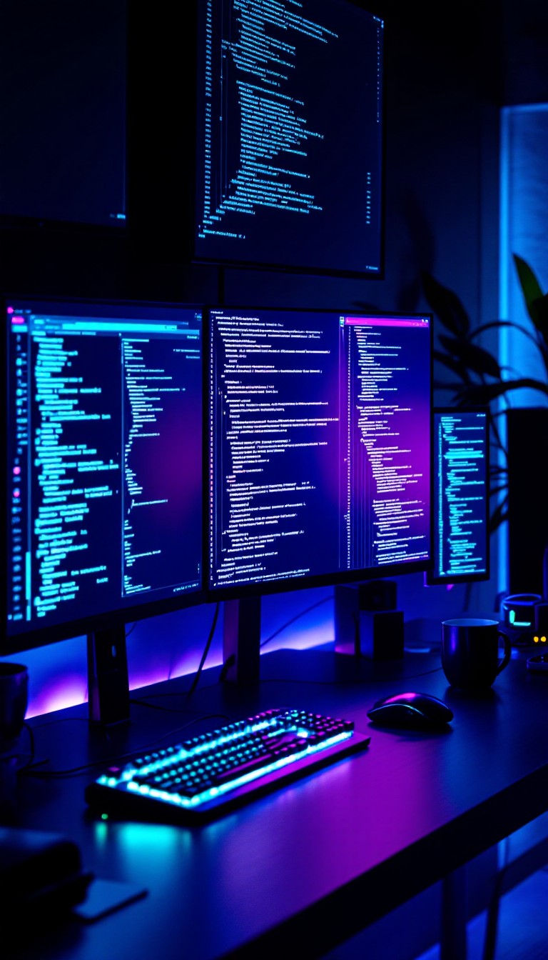 Free Neon Code Station Image - Coding, Cyberpunk, Programming ...
