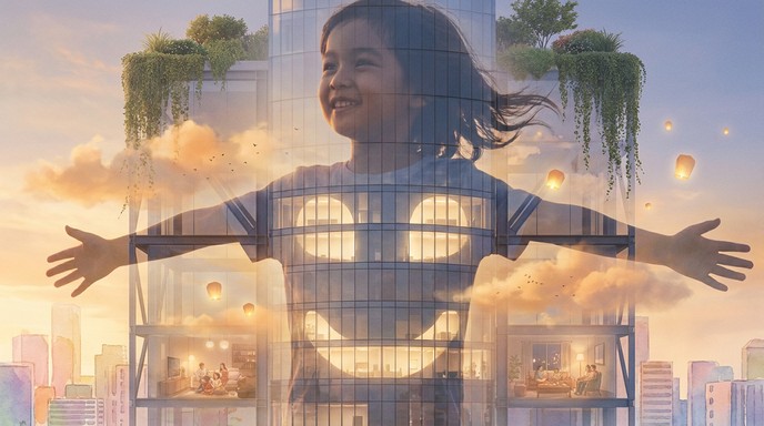 Free Architecture Embraces Hope Image - Surreal, Child, Skyscraper ...