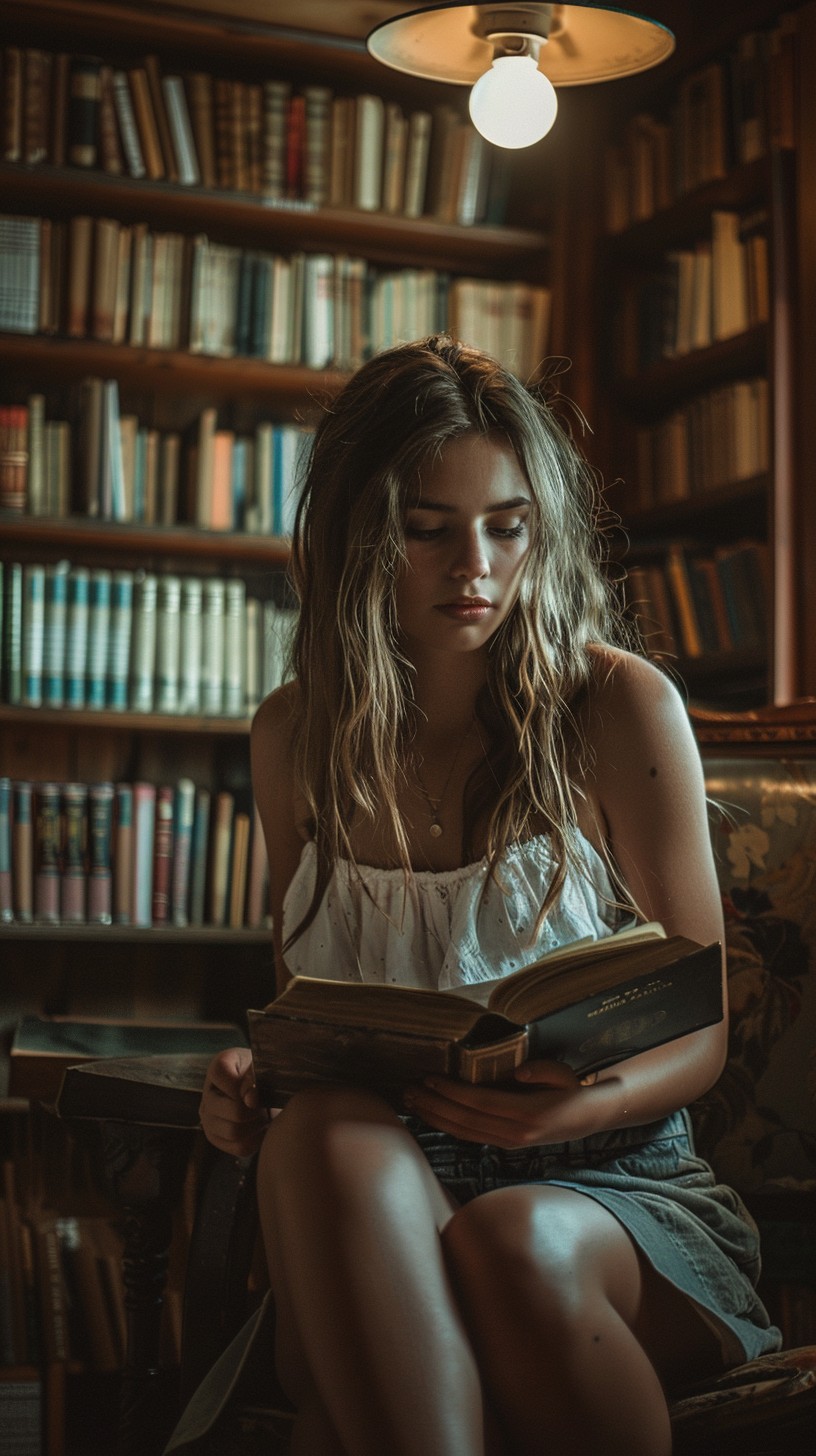 Library With Reading Free Reading in Library Image - Reading, Library, Woman | Download at ...