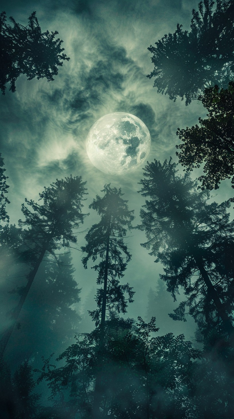 Free Mystical Moonlit Forest Image - Moon, Forest, Night | Download at ...