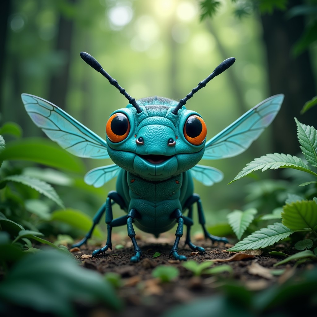 Teal Insects Download Teal Forest Bug Image - Beetle, Teal, Cartoon | StockCake