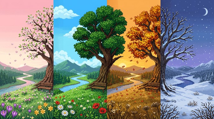 Free Four Seasons Portal Image - Window, Seasons, Pixel | Download at ...