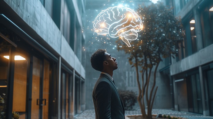 Free Illuminated Brain Visualization Image - Man, Brain, Glowing ...