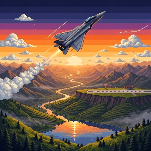Free Pixel Jet Soaring Image - Pixel, Art, Aircraft | Download at StockCake