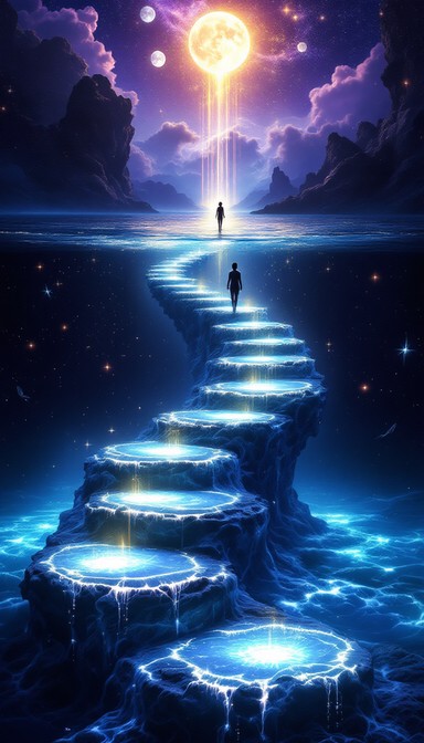 Transcending Floating Free Transcendent Water Journey Image - Mystical, Luminous, Journey ...