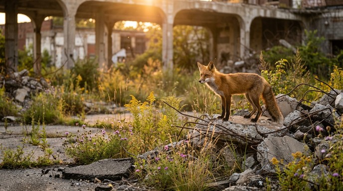 Rubbles Fox Free Fox Among Ruins Image - Fox, Wildlife, Ruins | Download at StockCake