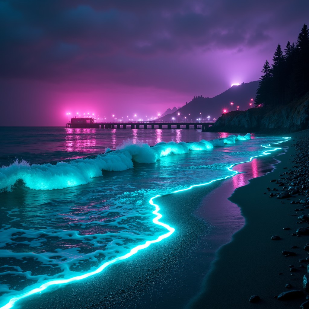 Free Neon Beach Dreamscape Image - Cyberpunk, Neon, Beach | Download at ...