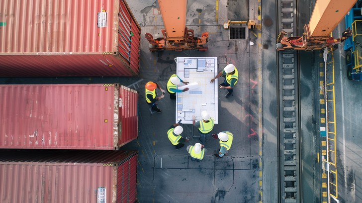 Free Busy Cargo Terminal Image - Workers, Shipping, Containers ...