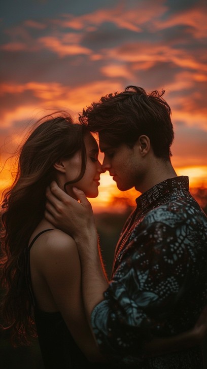 Free Romantic Sunset Embrace Image - Sunset, Love, Couple | Download at ...