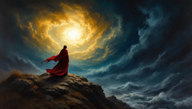 Free Storm Cliff Solitude Image - Illustration, Painting, Storm ...