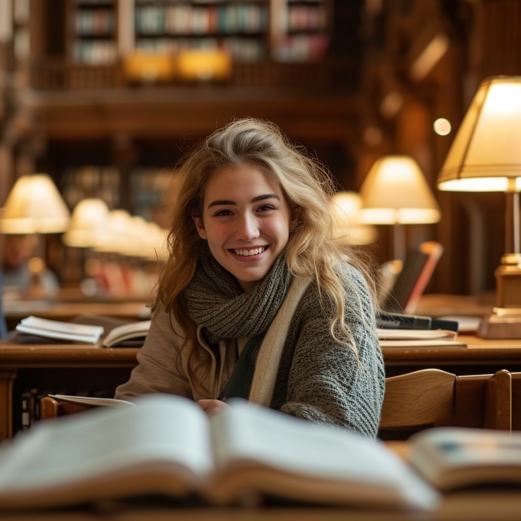 Free Joyful Library Student Image - Library, Student, Smile | Download ...