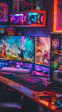 Setup Vert Free Vibrant Gaming Setup Image - Gaming, Setup, Led | Download at ...