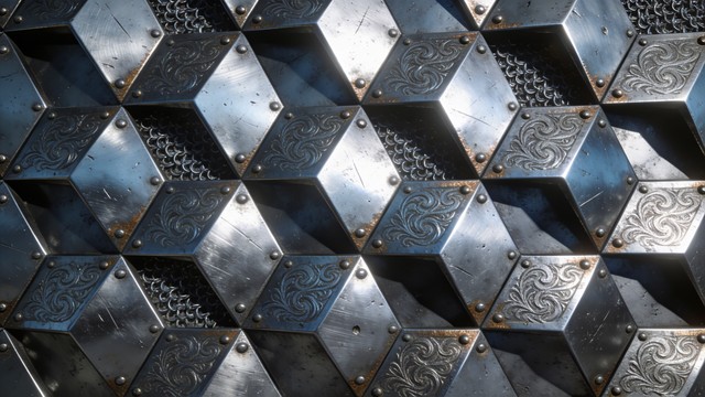 Free Metallic Armor Pattern Image - Armor, Metallic, Hexagonal ...