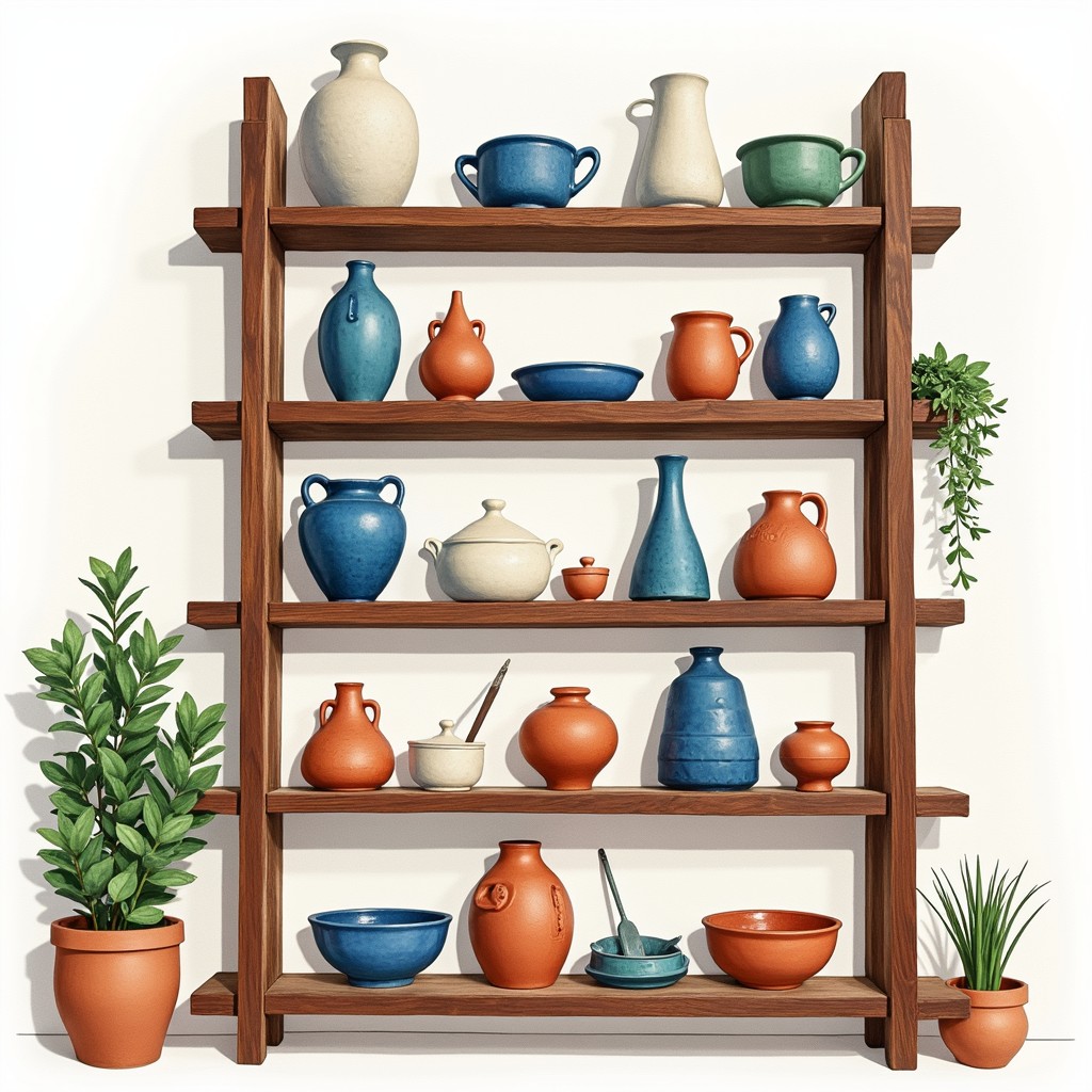 Free Pottery Shelf Showcase Image - Pottery, Ceramic, Shelving ...