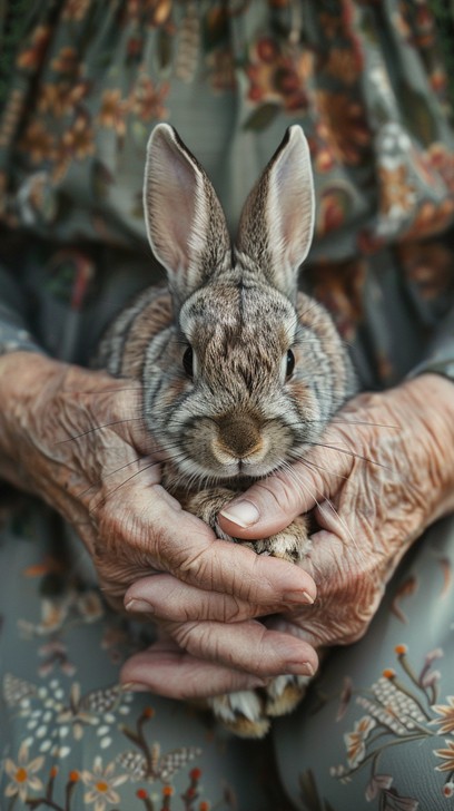 Free Rabbit in hands Image - Rabbit, Elderly, Hands | Download at StockCake