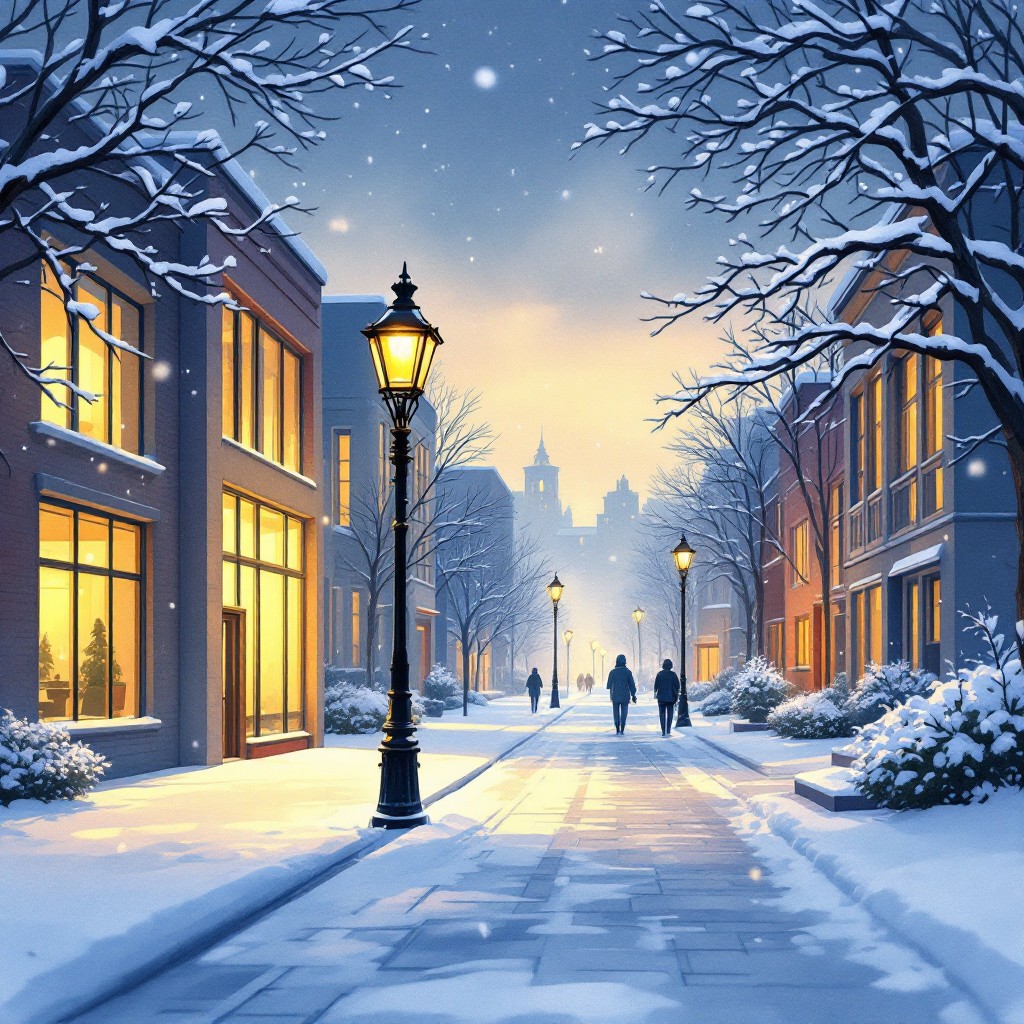 Free Snowy Street Lights Image - Winter, Snow, Streetlamp | Download at ...