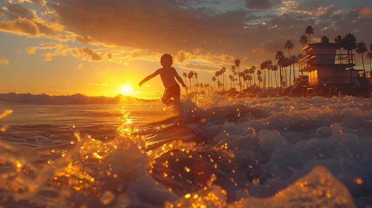 Free Sunset Surf Session Image - Surfing, Sunset, Ocean | Download at ...