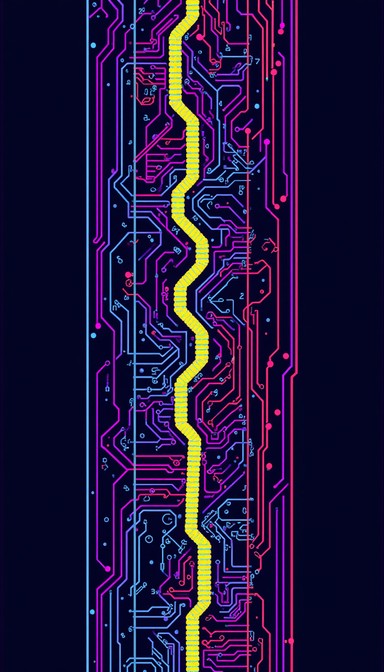 Free Neon Circuit Flow Image - Circuit, Neon, Pixel | Download at StockCake