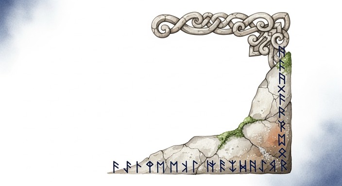 Runic Corner Design Free Ancient Runic Fragment Photo - Watercolor, Ruins, Ancient ...