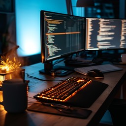 Free Evening Coding Session Image - Coding, Programming, Dual Monitors ...