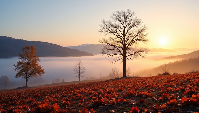 Free Misty Autumn Dawn Image - Autumn, Mist, Sunrise | Download at ...