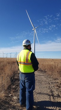 Free Engineer Observing Windmill Image - Engineer, Windmill, Renewable ...
