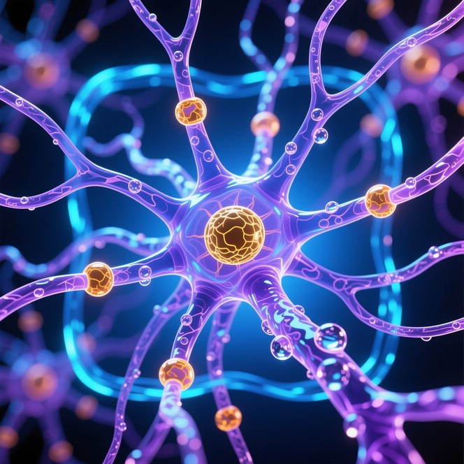 Free Glowing Brain Cell Image - Neuron, Brain, Cell | Download at StockCake