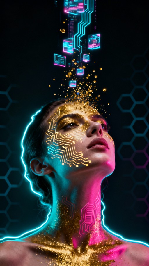 Free Digital Skin Evolution Image - Cyberpunk, Neon, Gold | Download at ...