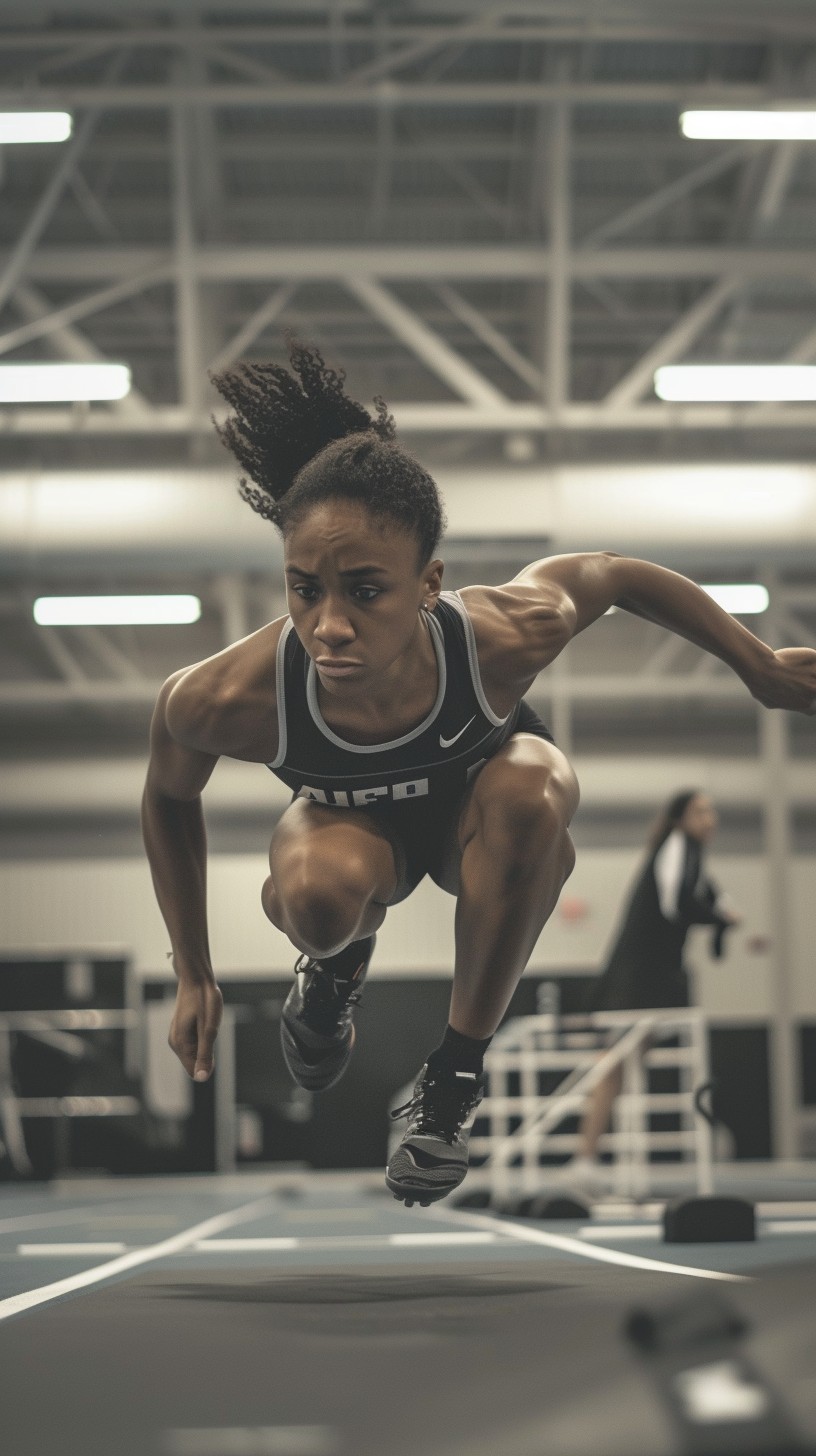 Free Athlete Mid Jump Photo Athlete Jumping Track Download At