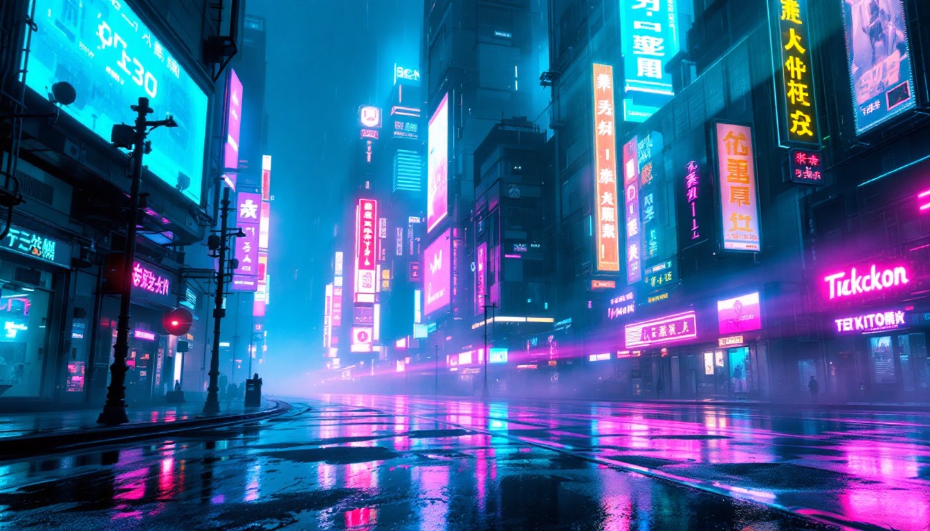 Free Neon Rain Streets Image - Cyberpunk, Neon, Futuristic | Download ...