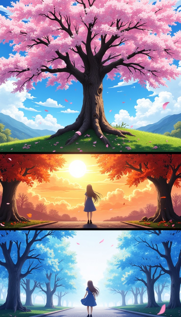 Free Seasonal Tree Journey Image - Anime, Manga, Seasons | Download at ...