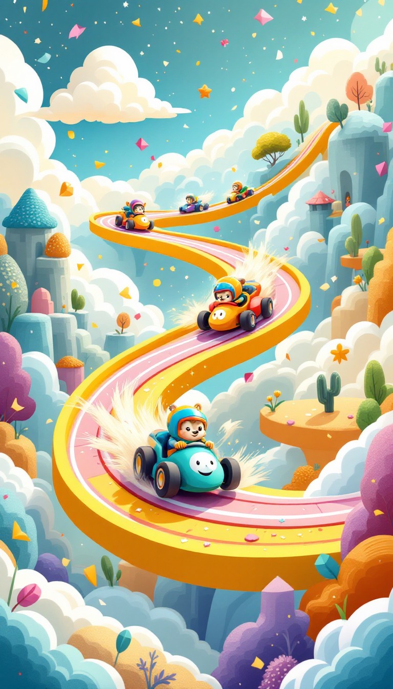 Cartoon Adventure Racing Background Free Rainbow Racing Adventure Image - Rainbow, Racing, Whimsical ...