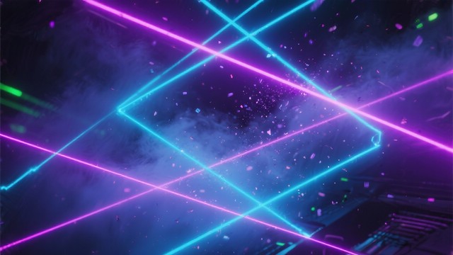 Free Neon Geometric Convergence Image | Download at StockCake