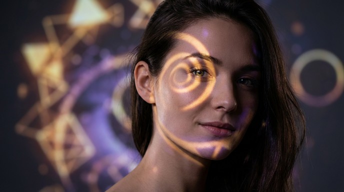 Geometric Capture Light Free Geometric Light Portrait Image - Woman, Portrait, Geometric ...